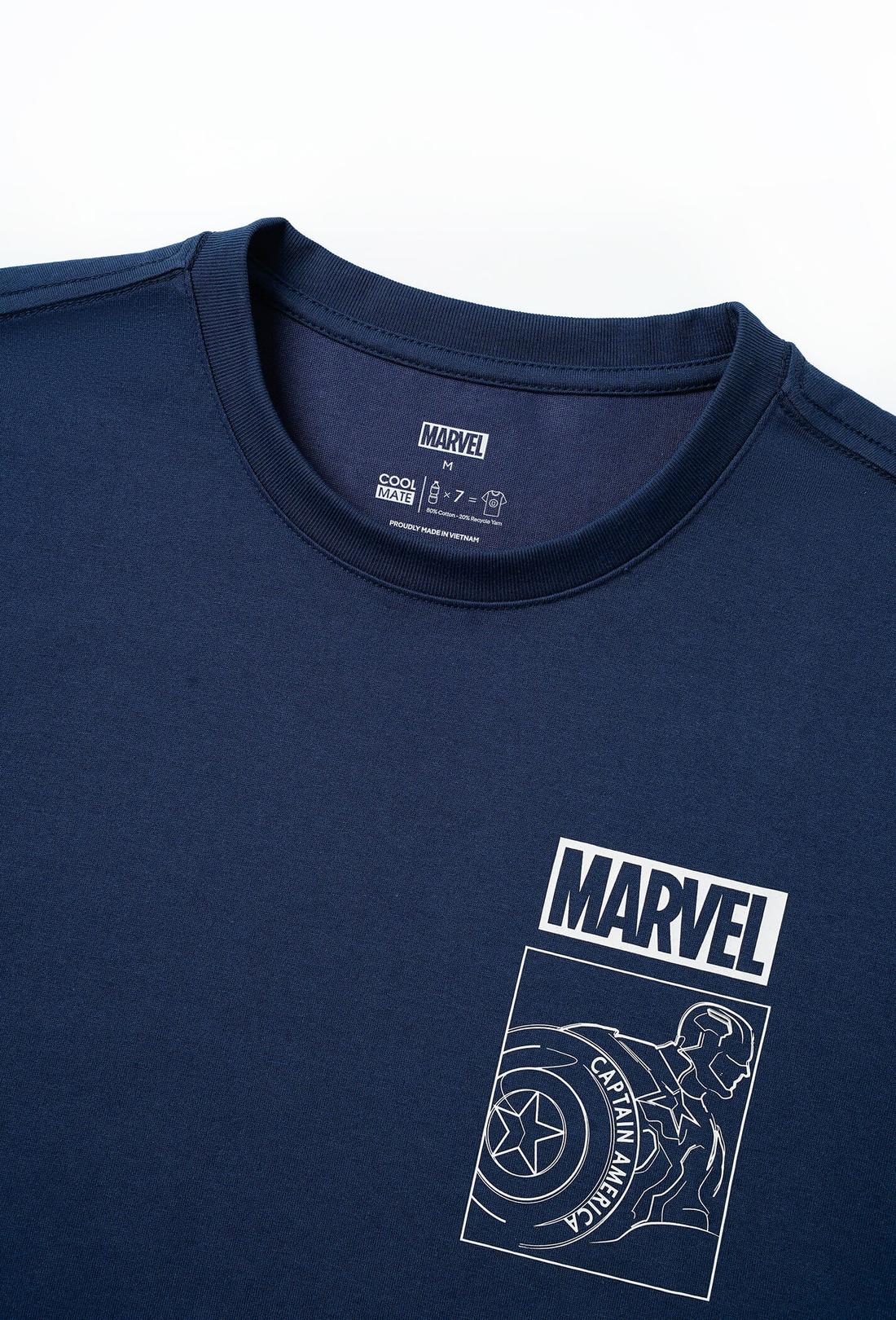 Áo thun Marvel Captain America Quote - màu Navy - undefined