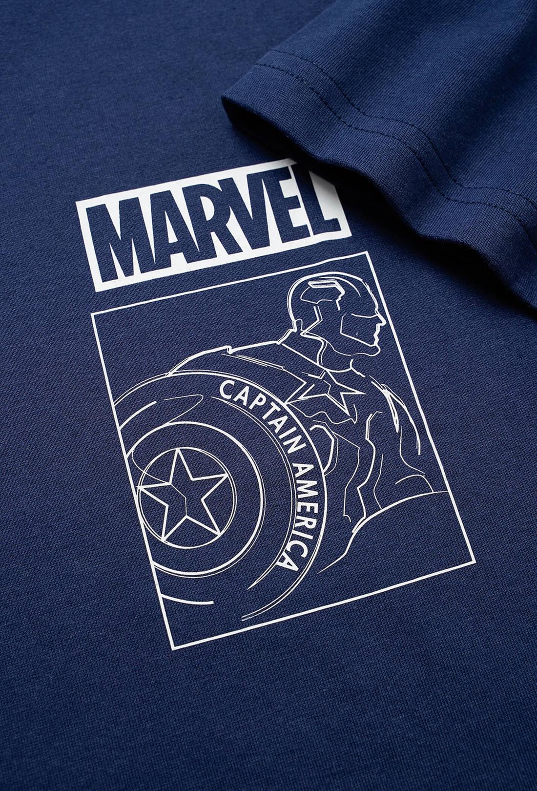 Áo thun Marvel Captain America Quote - màu Navy - undefined