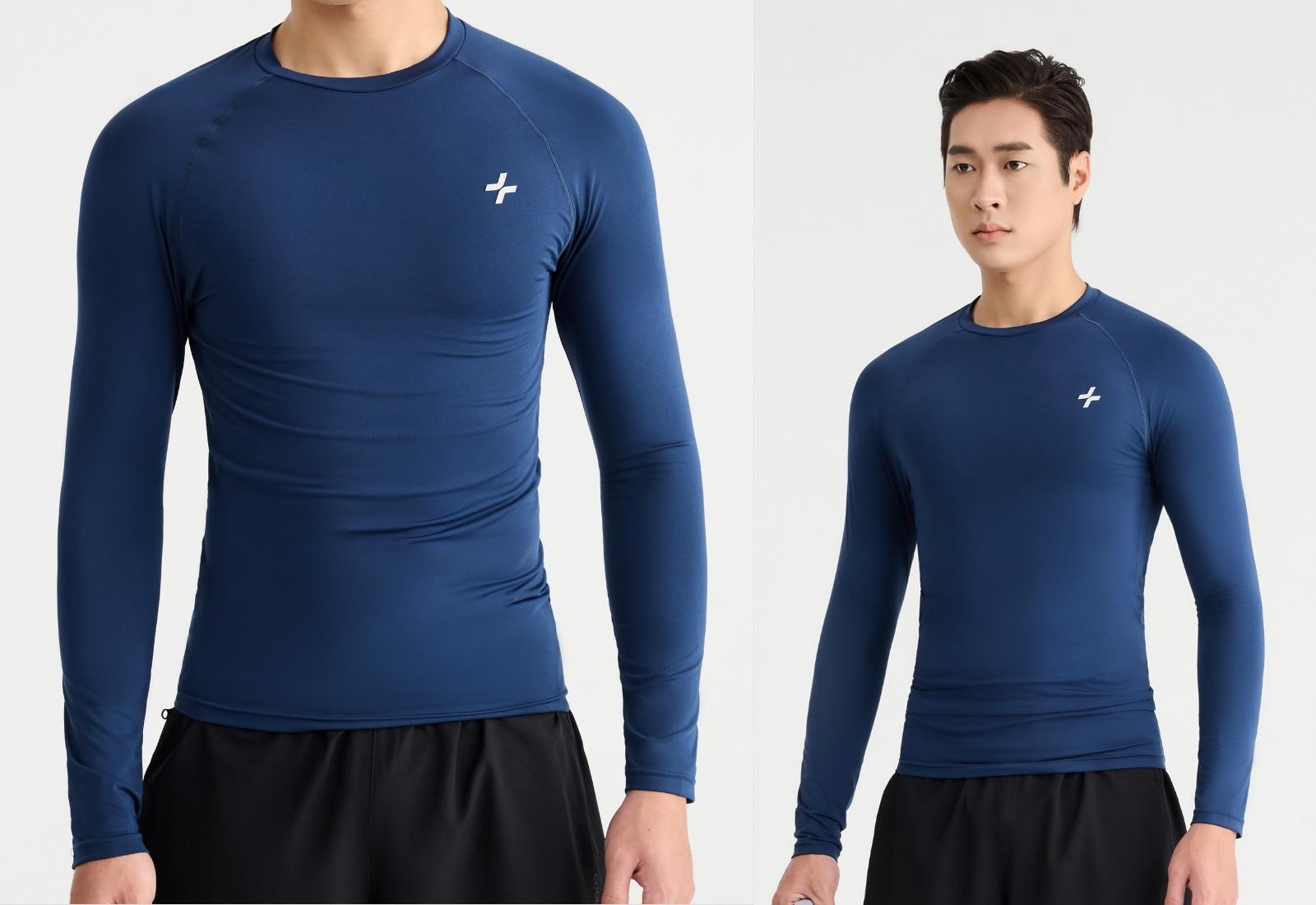 Áo dài tay thể thao nam Logo Active Slim