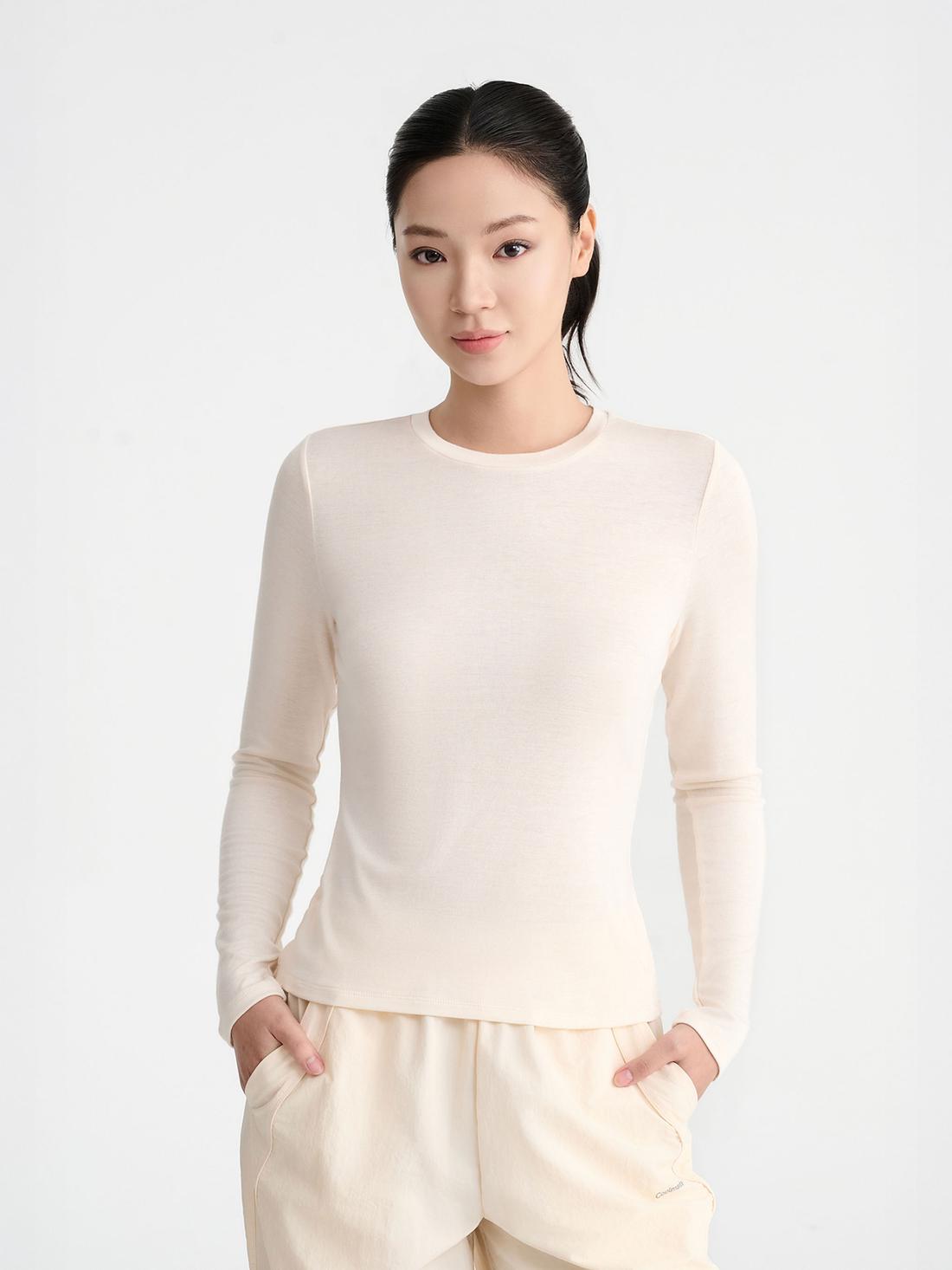 Áo giữ nhiệt nữ Exwarm cổ thấp - undefined