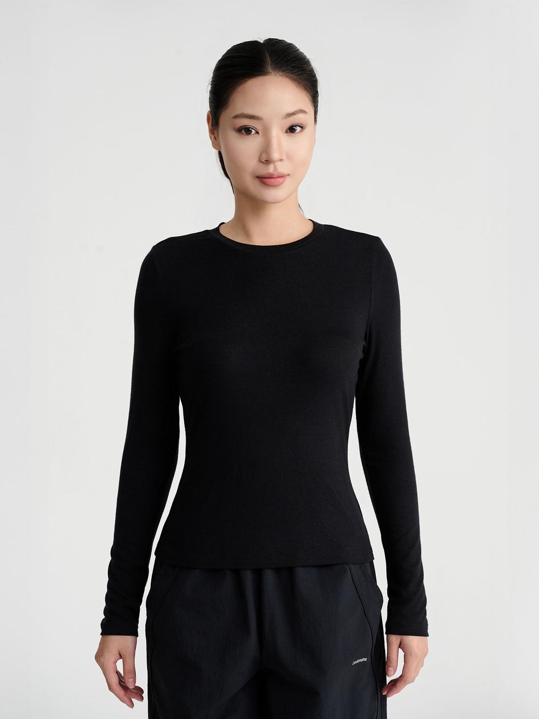 Áo giữ nhiệt nữ Exwarm cổ thấp - undefined