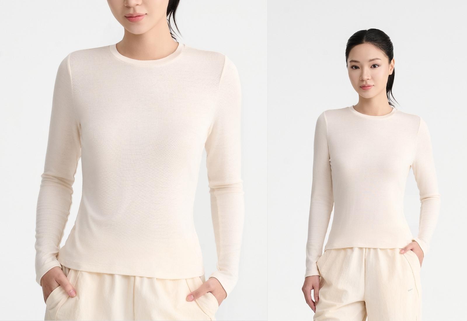 Áo giữ nhiệt nữ Exwarm cổ thấp