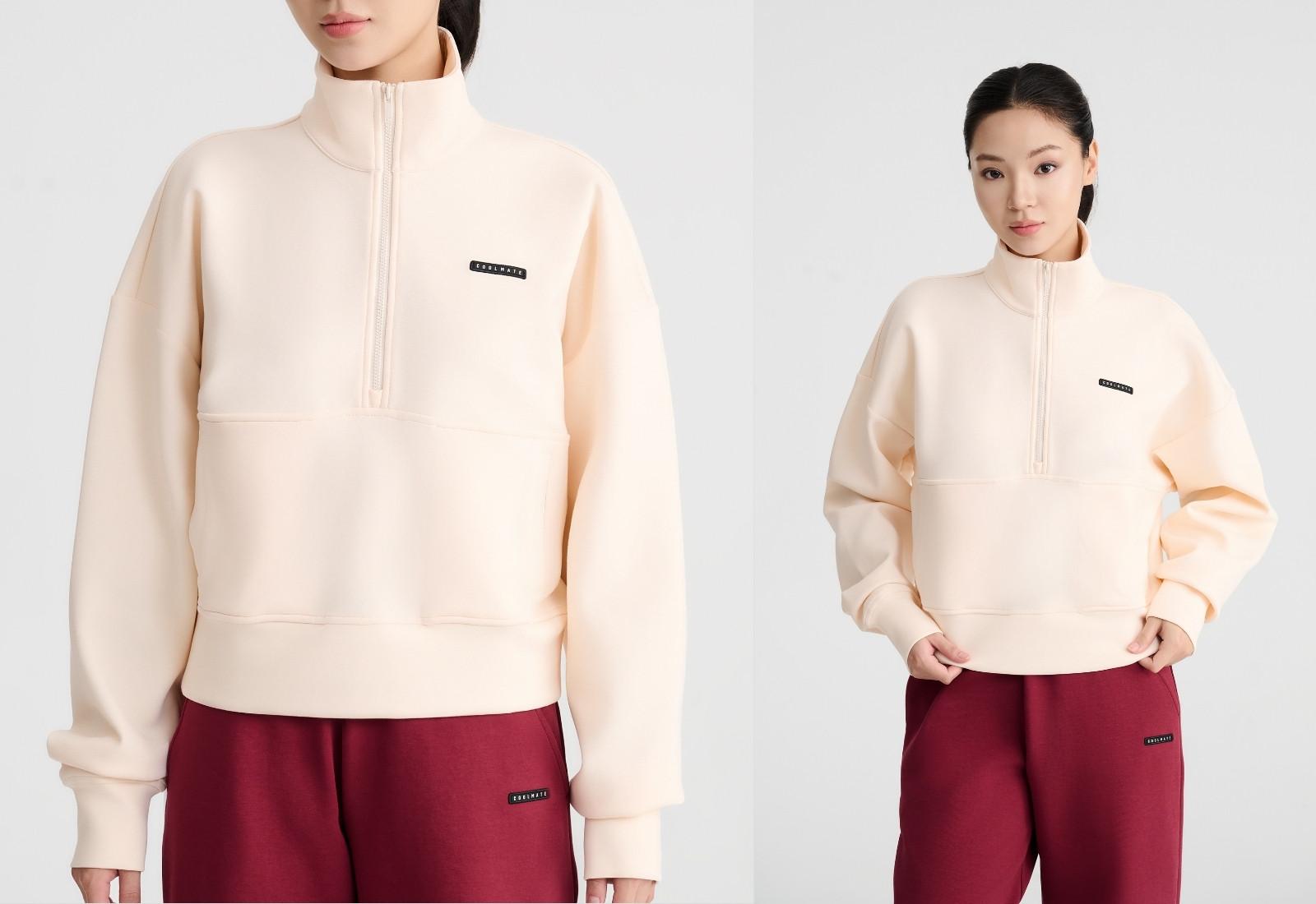 Áo Half Zip Oversized nữ Studio