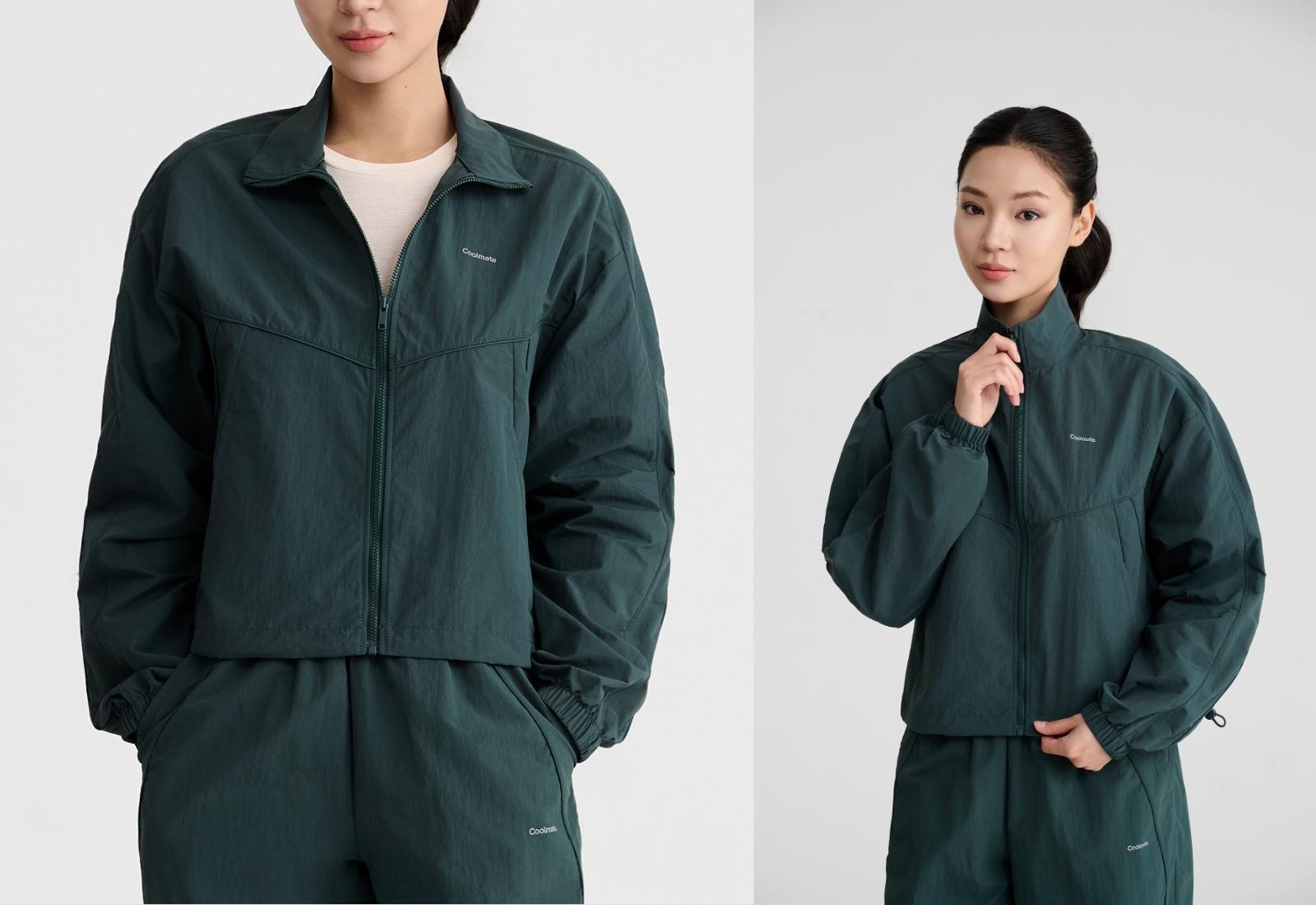 Áo khoác nữ Track Jacket Windbreaker khoá kéo