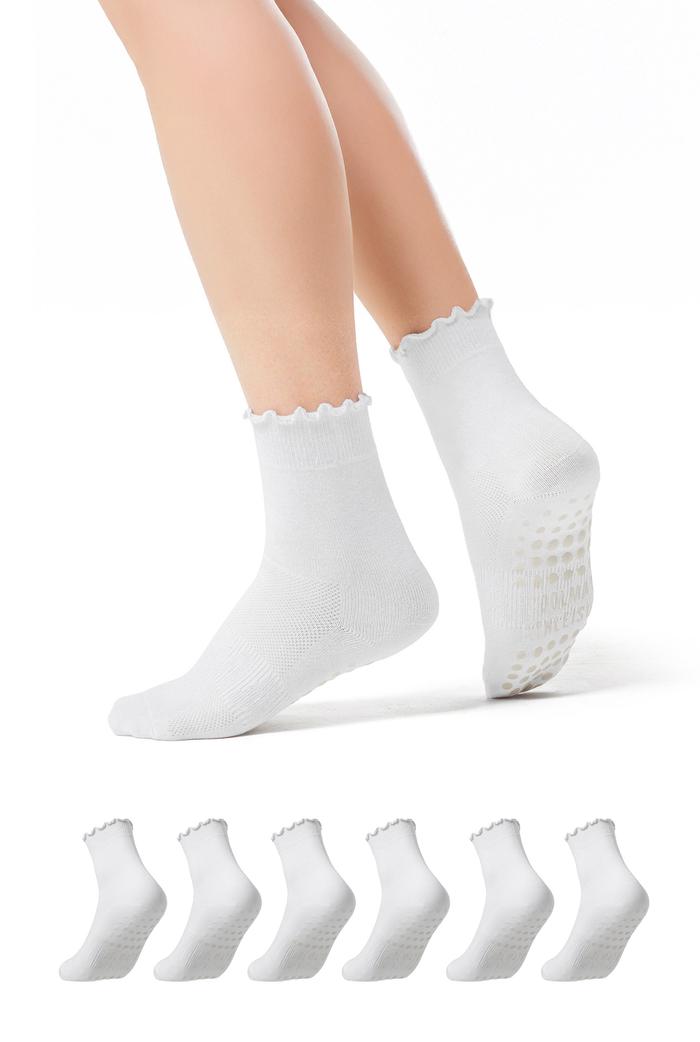 Pack 3 Tất Yoga & Pilates chống trượt Ruffle Socks - undefined
