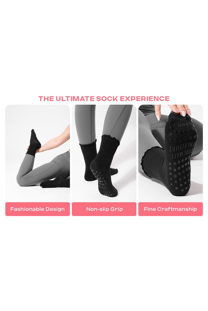 Pack 3 Tất Yoga & Pilates chống trượt Ruffle Socks - undefined