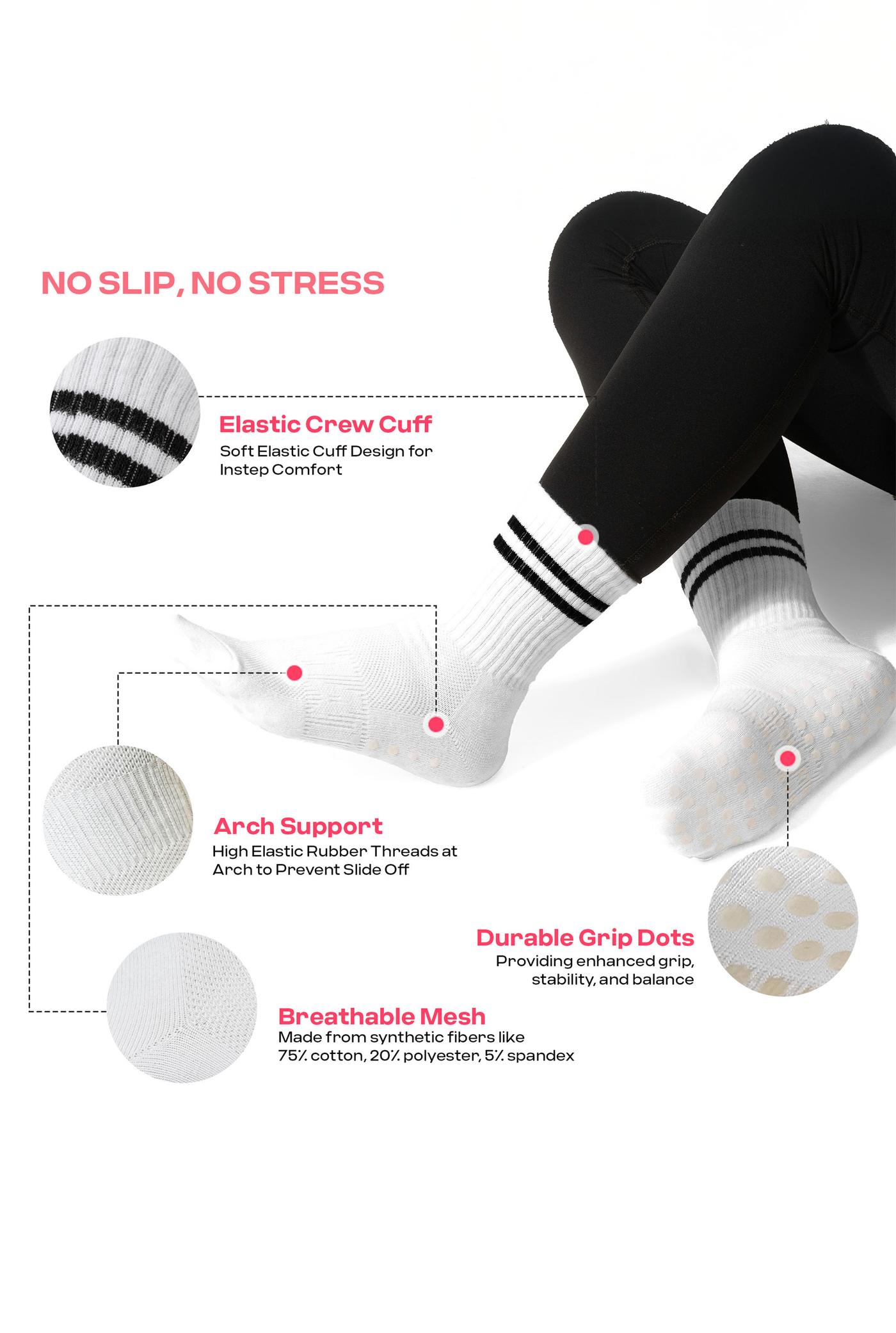 Pack 4 Tất Yoga & Pilates chống trượt cổ trung - undefined