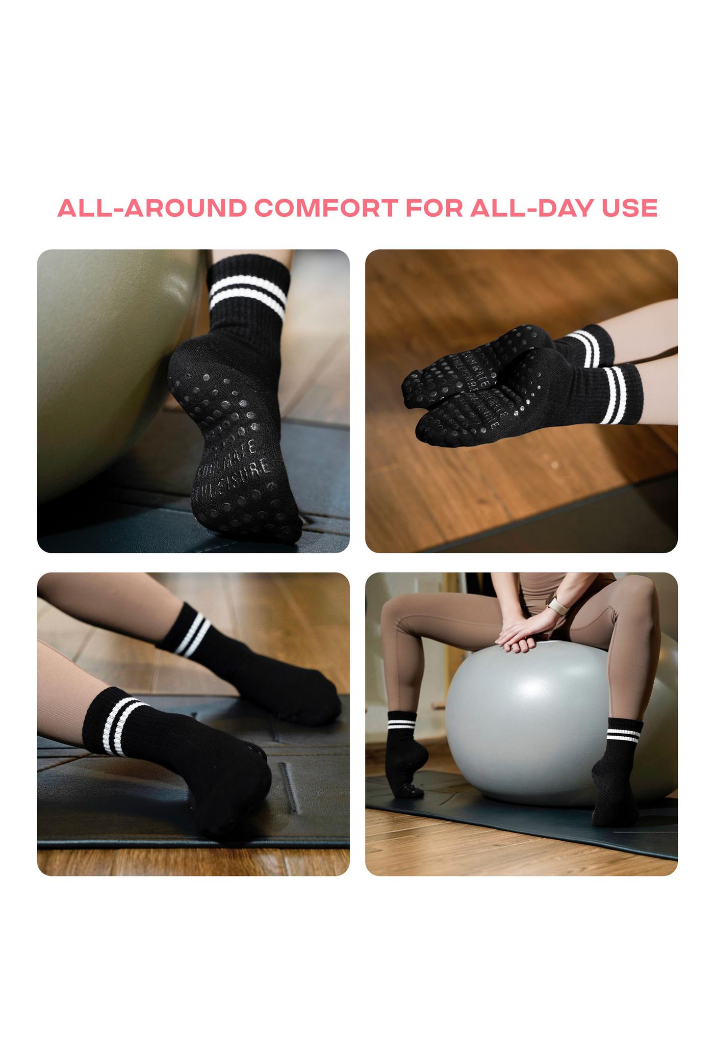 Pack 4 Tất Yoga & Pilates chống trượt cổ trung - undefined