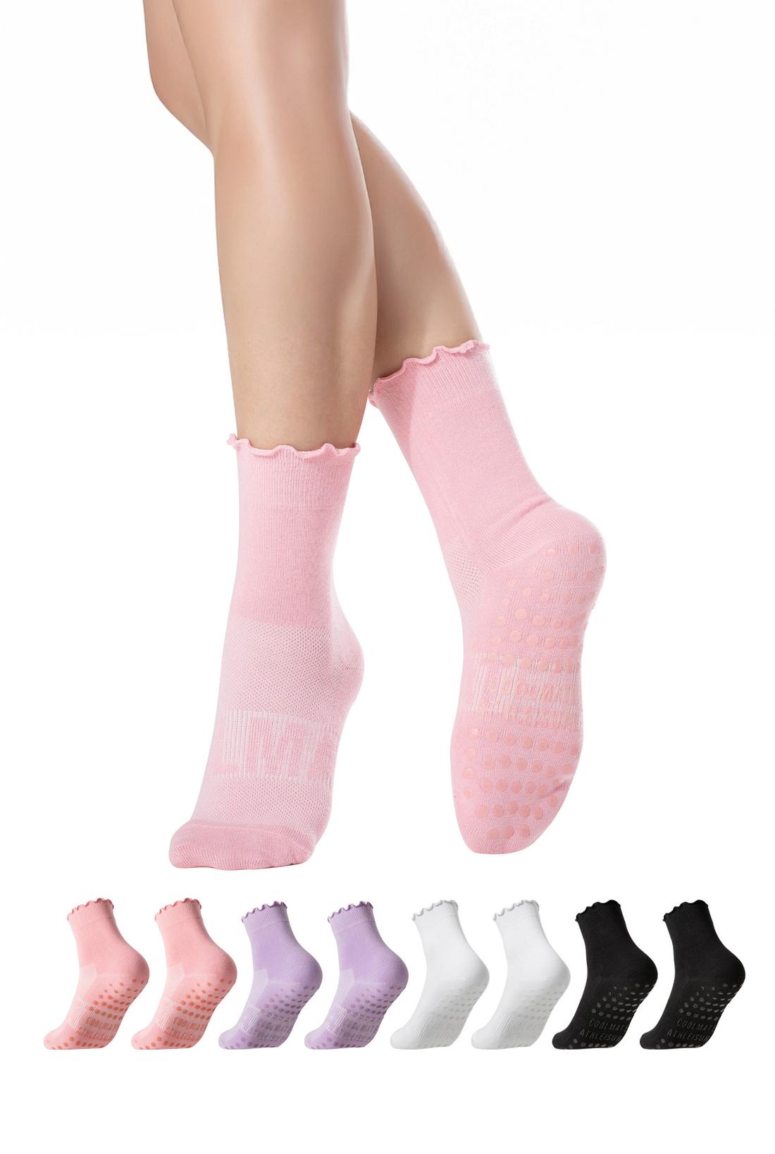 Pack 4 Tất Yoga & Pilates chống trượt Ruffle Socks - undefined