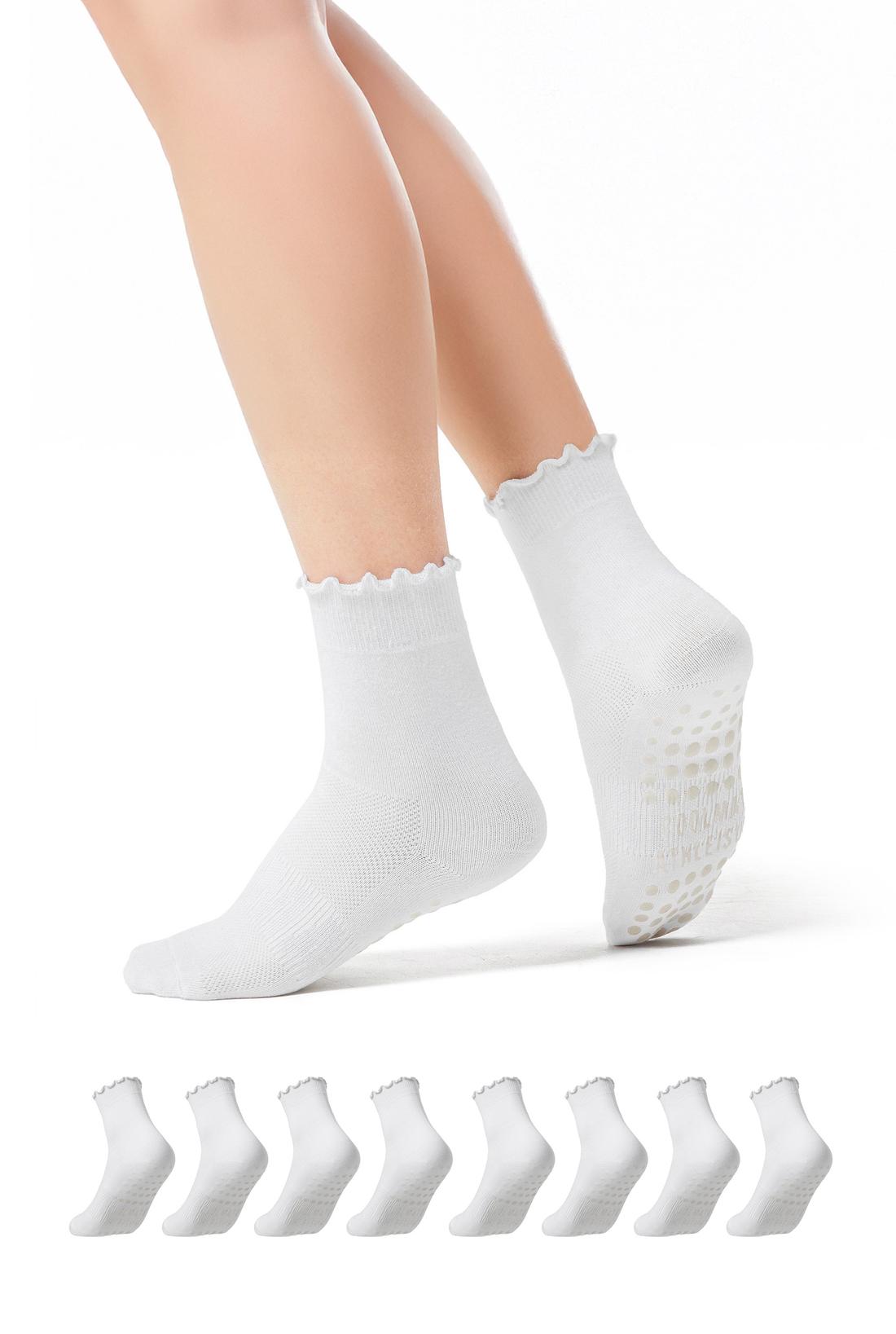 Pack 4 Tất Yoga & Pilates chống trượt Ruffle Socks - undefined