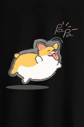 Áo Thun Nam C&S Chubby Corgi Papa - undefined