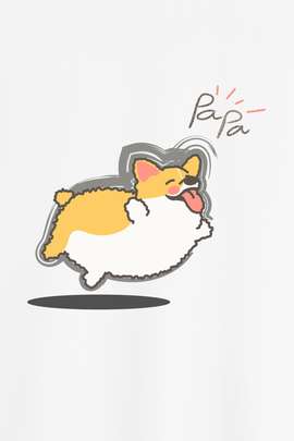 Áo Thun Nam C&S Chubby Corgi Papa - undefined