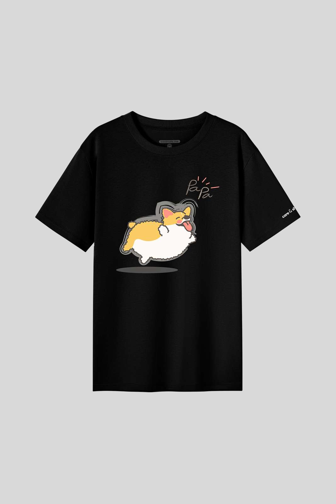 Áo Thun Nam C&S Chubby Corgi Papa - undefined