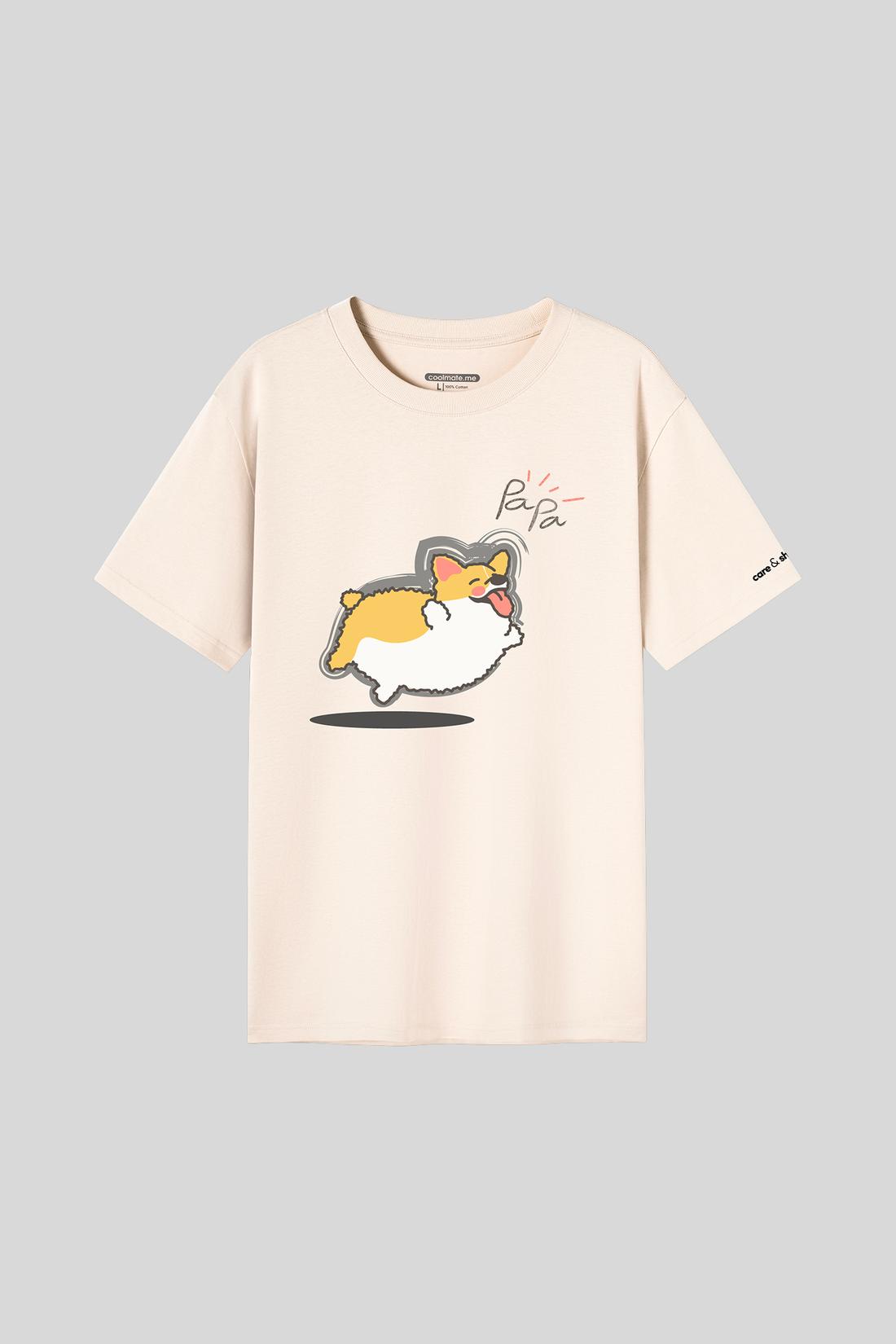 Áo Thun Nam C&S Chubby Corgi Papa - undefined