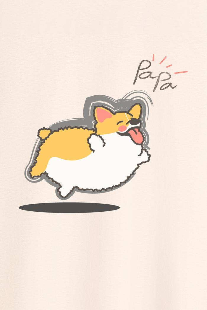 Áo Thun Nam C&S Chubby Corgi Papa - undefined