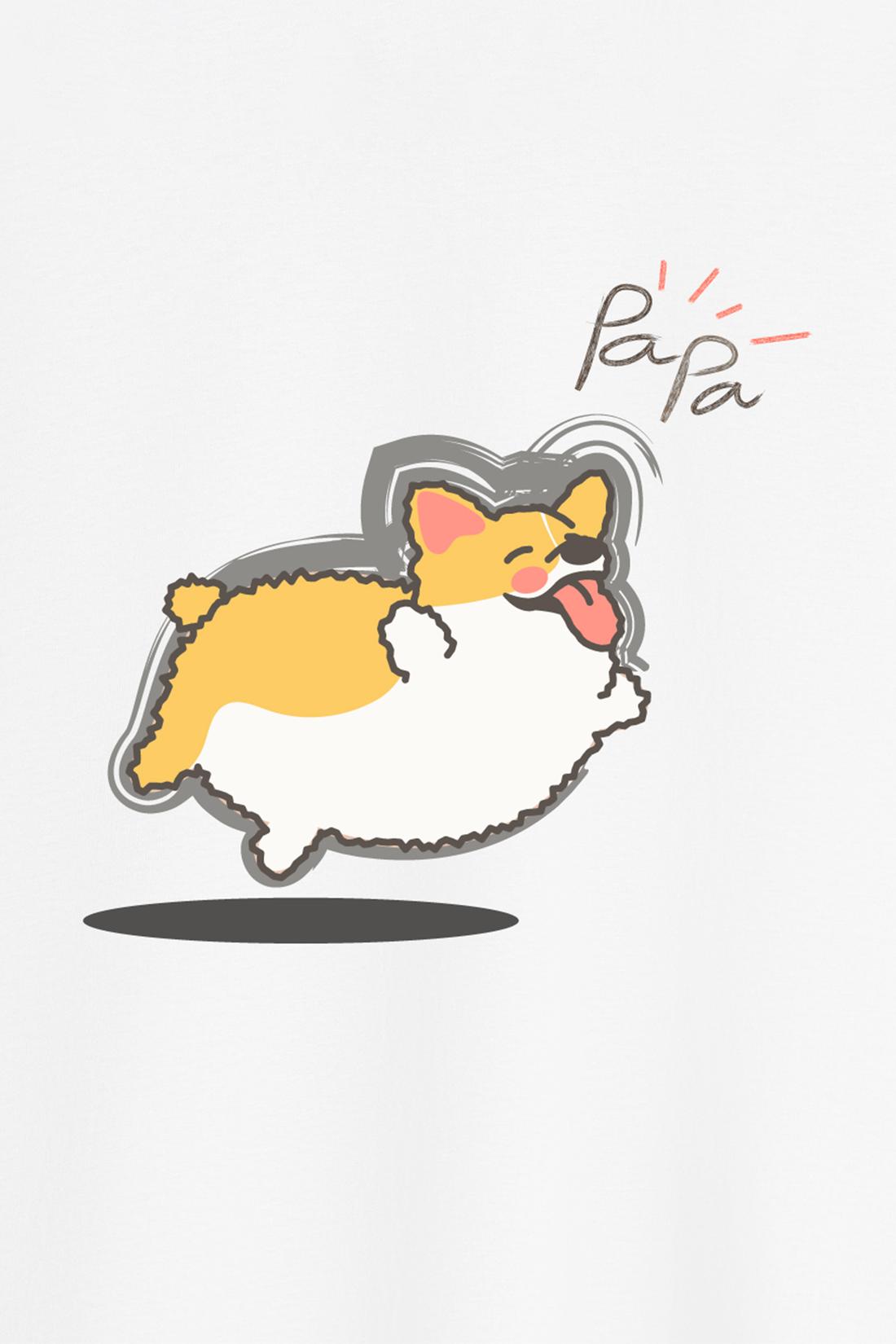 Áo Thun Nam C&S Chubby Corgi Papa - undefined