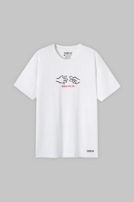Áo thun Cotton Compact In Lụa VỤN ART Oẳn Tù Tì - undefined