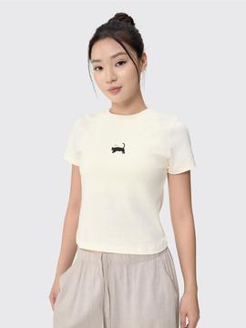 Áo thun nữ Baby Tee 100% Cotton Mèo lười - undefined