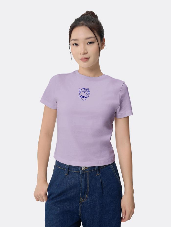 Áo thun nữ Baby Tee 100% Cotton Relax Cat - undefined
