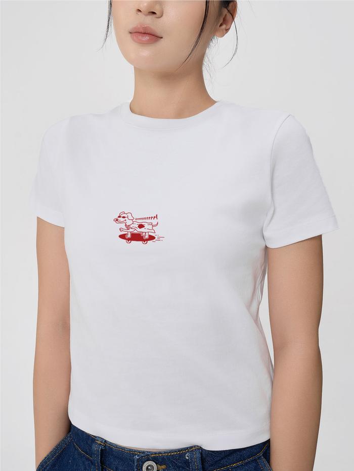 Áo thun nữ Baby Tee 100% Cotton SuperDog - undefined