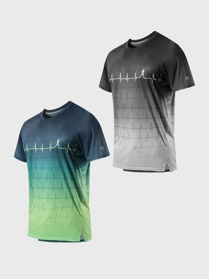 Combo 2 Áo Thun Nam Chạy Bộ Graphic Heartbeat - undefined