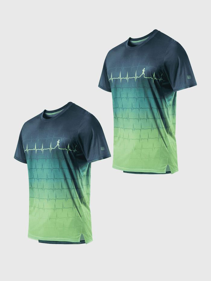 Combo 2 Áo Thun Nam Chạy Bộ Graphic Heartbeat - undefined
