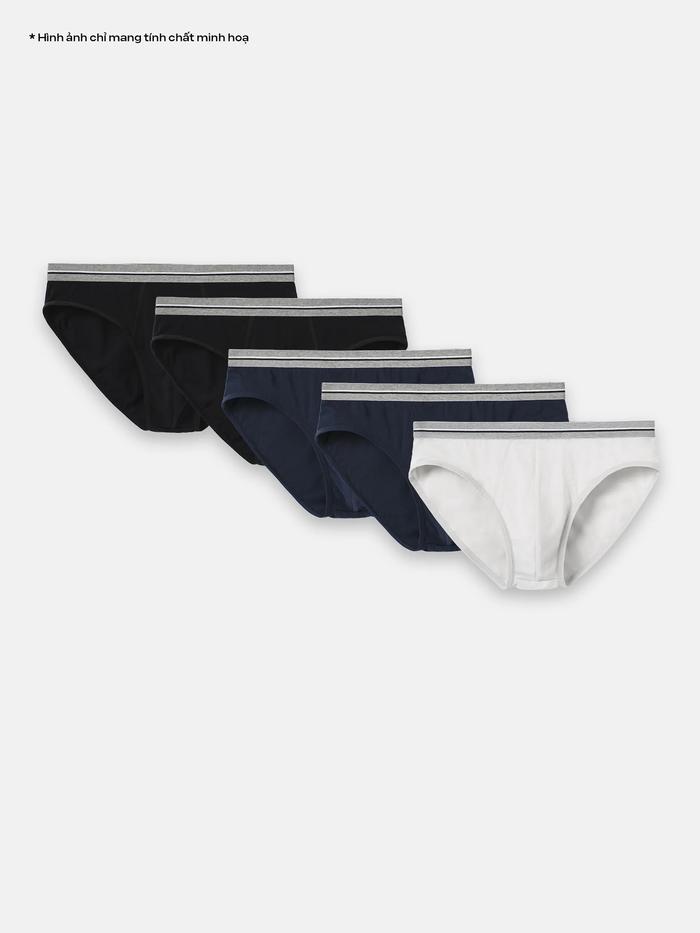 Pack 5 Quần Lót Nam Brief Cotton Basics - undefined