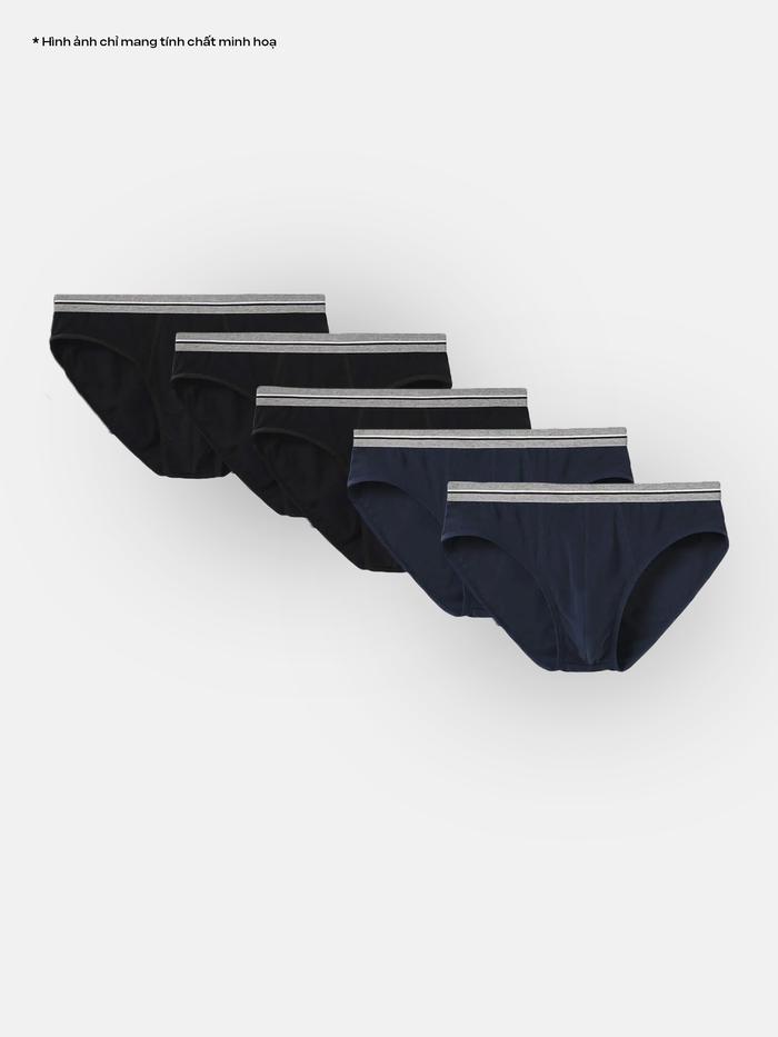 Pack 5 Quần Lót Nam Brief Cotton Basics - undefined