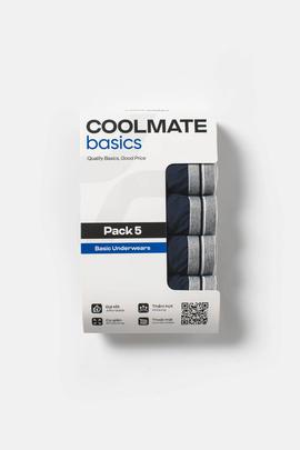 Pack 5 Quần Lót Nam Trunk Cotton Basics - undefined